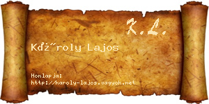 Károly Lajos névjegykártya