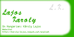 lajos karoly business card