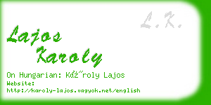 lajos karoly business card